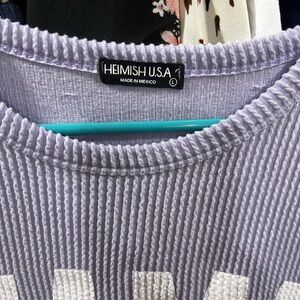 Heimish USA Women's Light Purple Ribbed Sweater